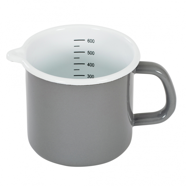 Mug with vernier scale Kockums Grey in the group Enamelled Steel at Kockums Jernverk AB (MUGW-003)