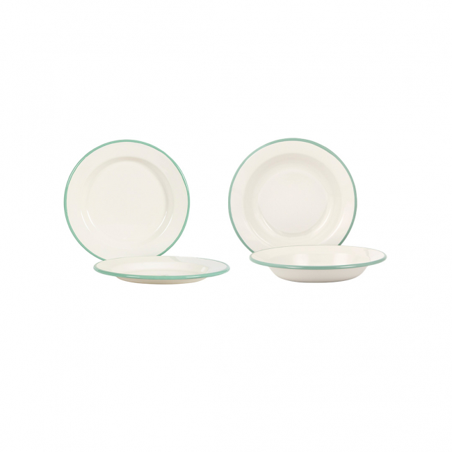 Plate set - 8 pieces - Cream Lux