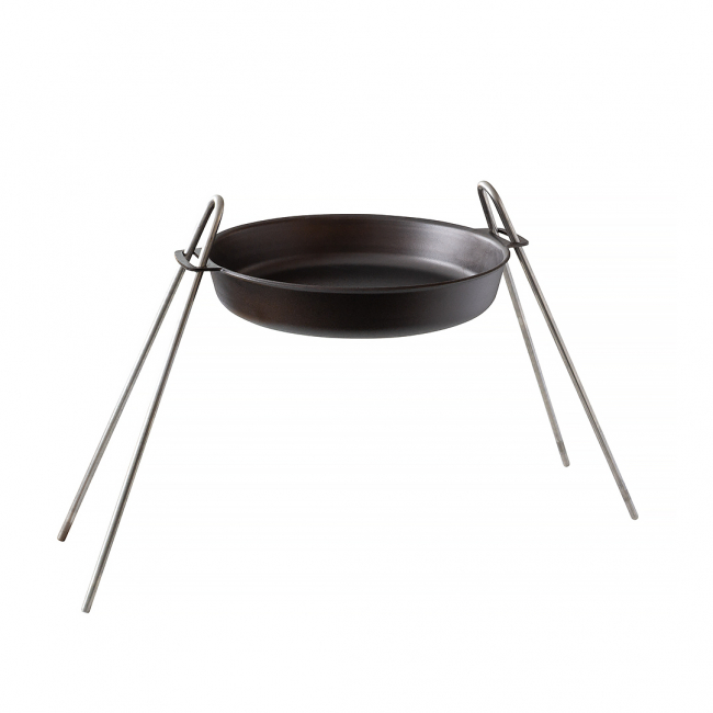 Set with dual handle pan 28 cm and fire stand