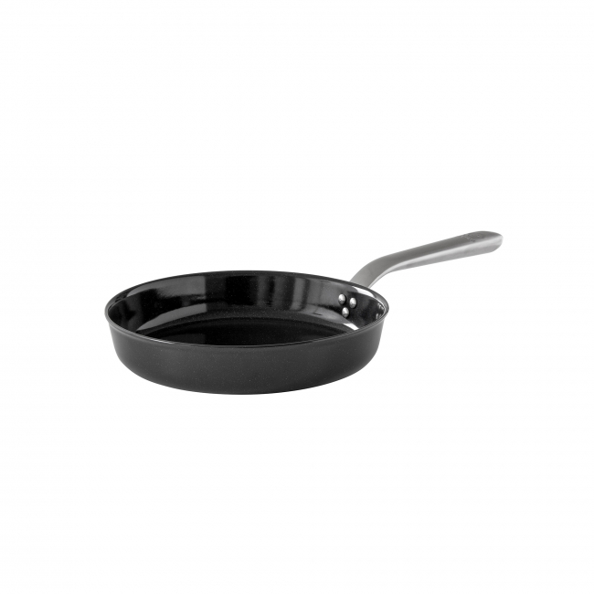 Carbon steel frying pan ø24 cm enamelled with ergonomic handle