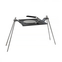 Set with griddle 40x27, fire stand and burger iron with neoprene